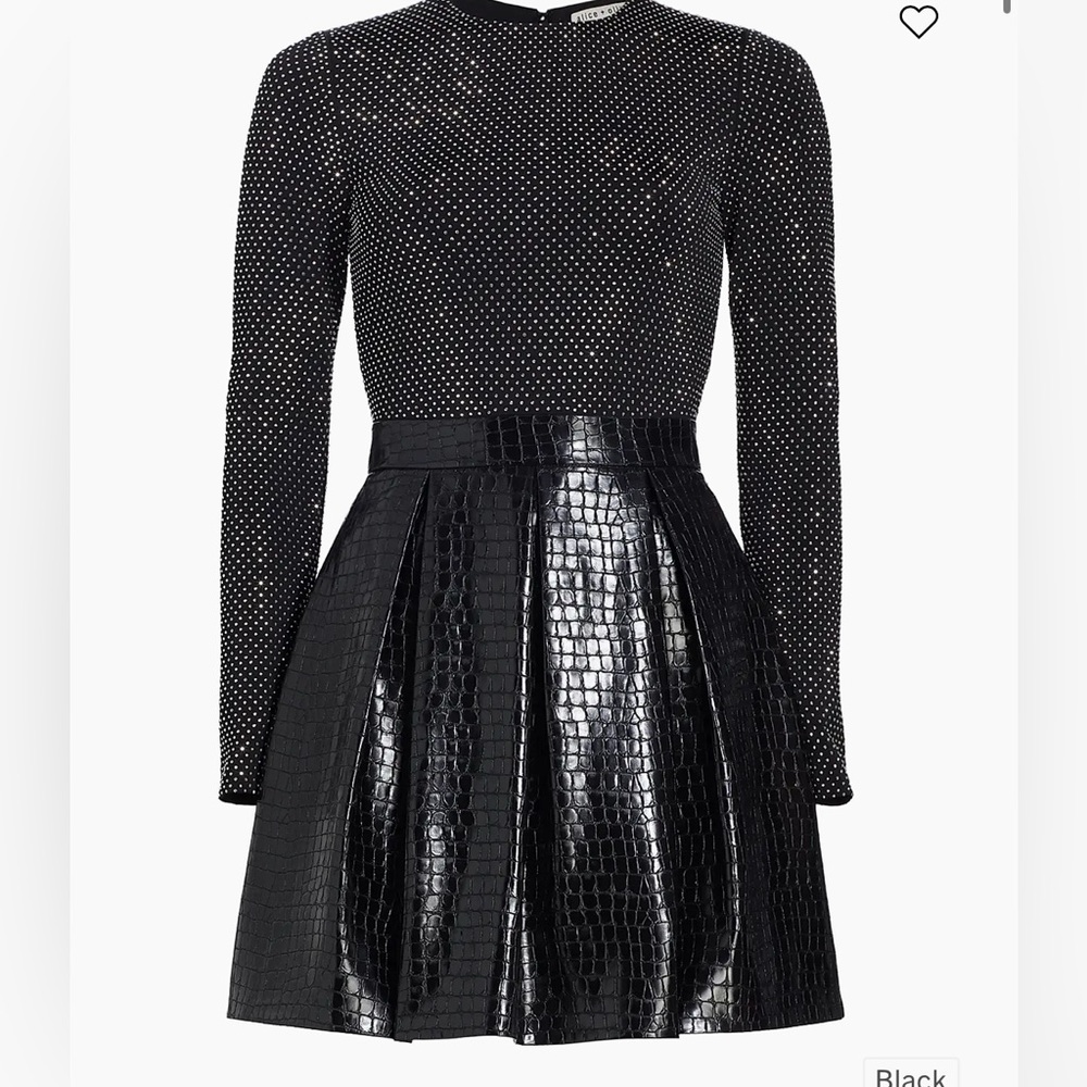 Chara Crocodile-Embossed Faux Leather Minidress